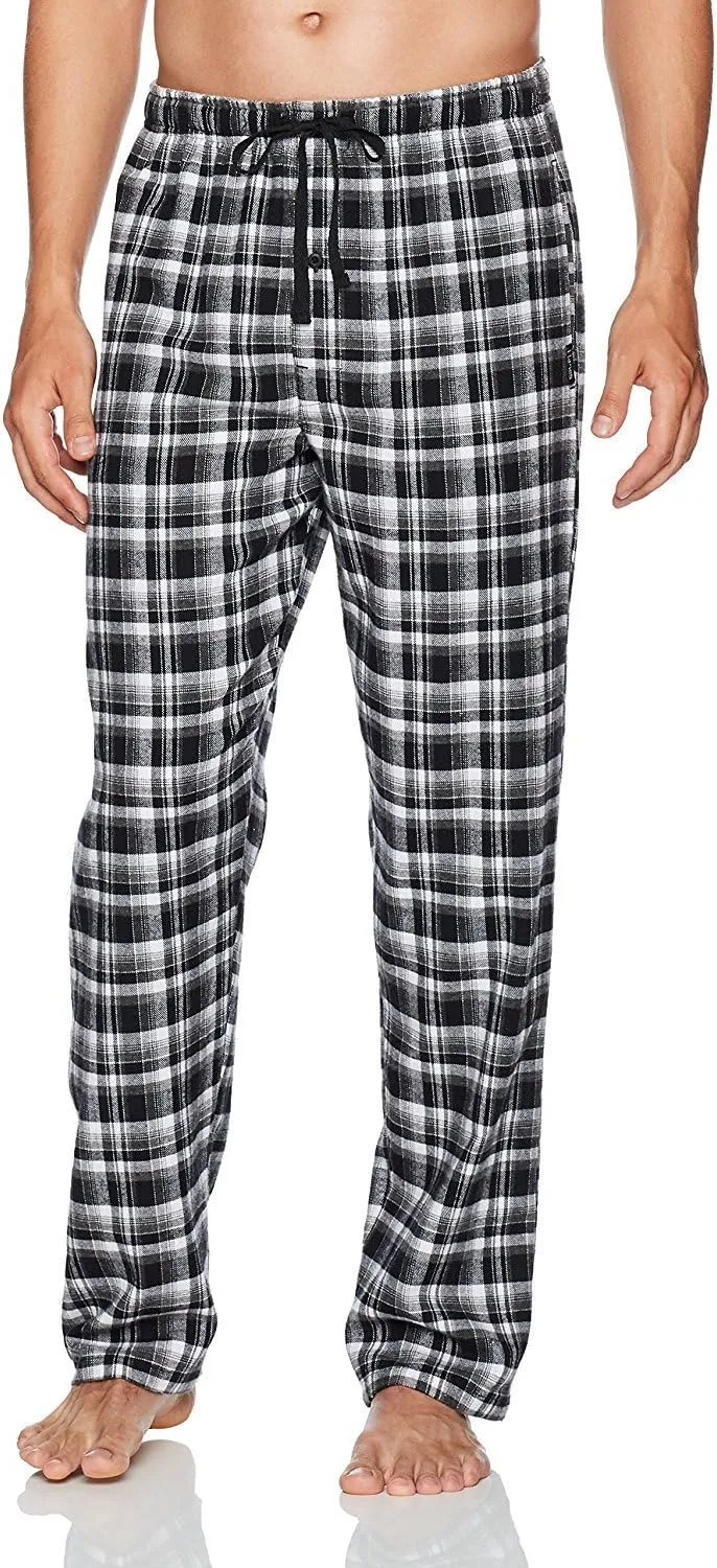 Hanes Ultimate Men's Flannel Pant, Black/White, Small