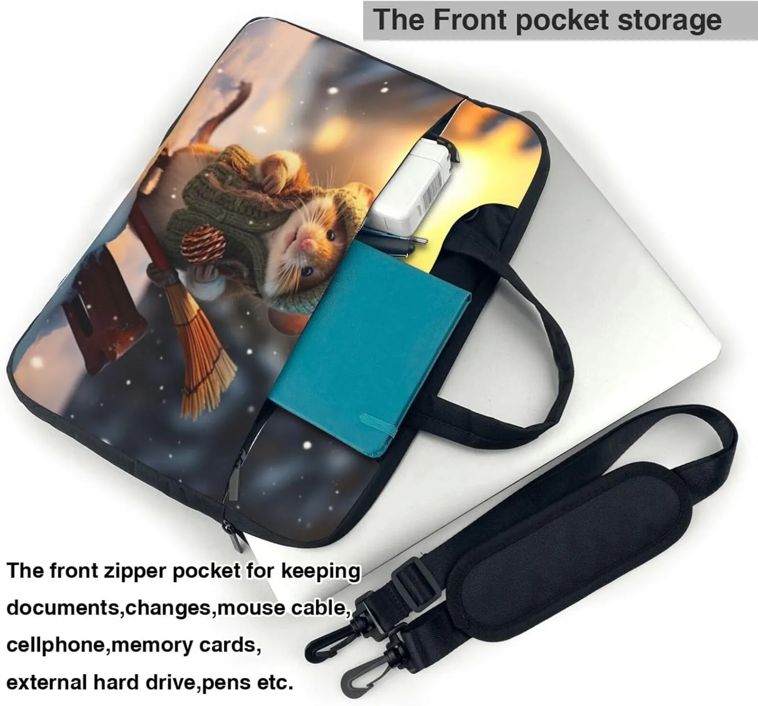 Hardworking snowman Print Work Casual Office Laptop Shoulder Messenger Bag 13 inch 14 inch 15.6 inch