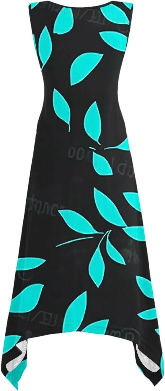 hlysgo Floral Dress for Women 2025 Casual Loose Sleeveless Crew Neck Midi Dresses Summer Boho Beach Sundress for Teen Girls