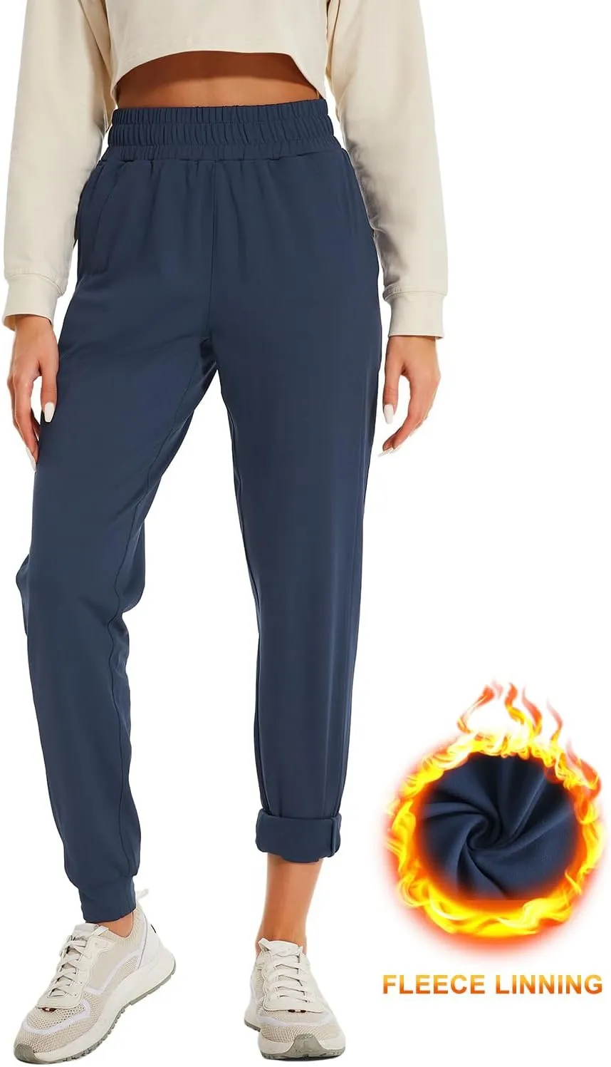 HOdo 32"/34"/36" Inseam Womens Tall Sweatpants Fleece Lined Long Joggers Workout Pants with Pockets