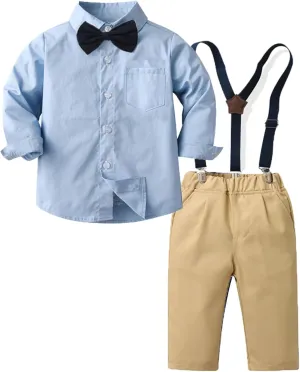 HZXVic Baby Boys Gentleman Outfits Suits,Toddler Boy Clothes Formal,Kids Dress Shirt Bow Ties Pants Set