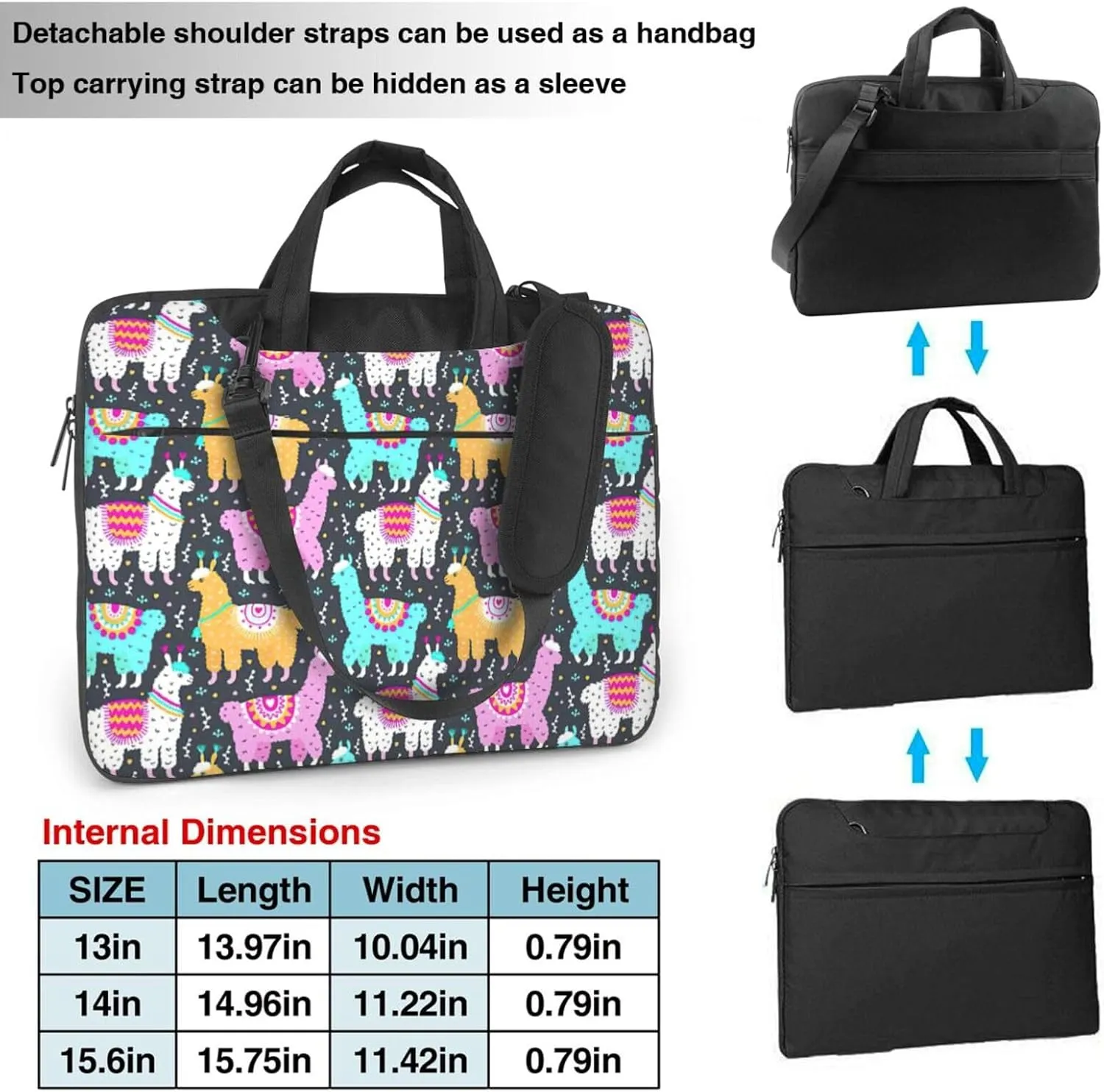 Indian Alpaca Print Work Casual Office Laptop Shoulder Messenger Bag 13 inch 14 inch 15.6 inch