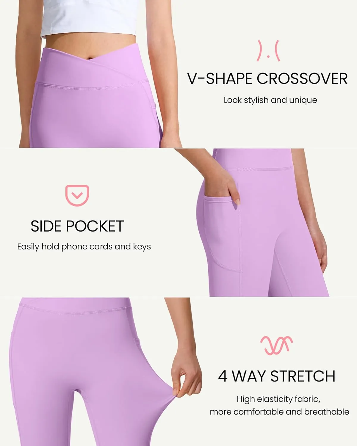 JOCMIC Girls Athletic Leggings Cross High Waist for Kids Yoga Dance Gym Pants with Pocket