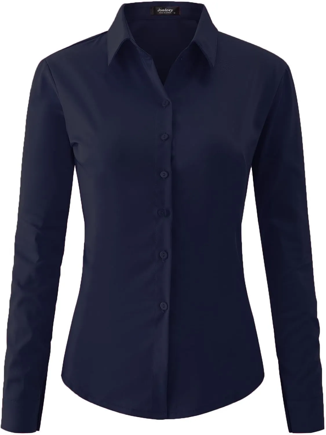 jonivey Womens Long Sleeve Button Down Stretch Dress Shirt Soft Wrinkle Free Work Casual Business Office Blouse