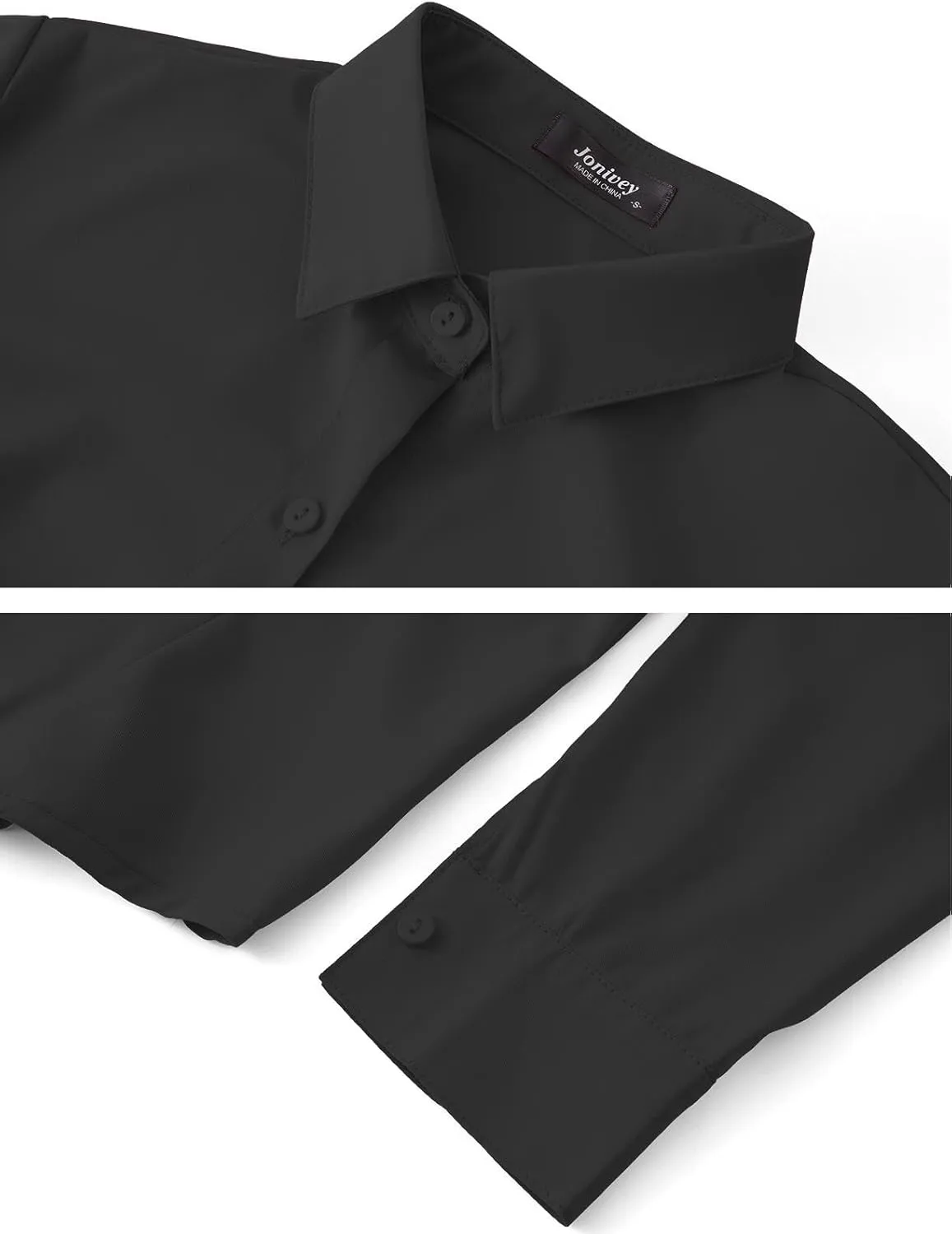 jonivey Womens Long Sleeve Button Down Stretch Dress Shirt Soft Wrinkle Free Work Casual Business Office Blouse