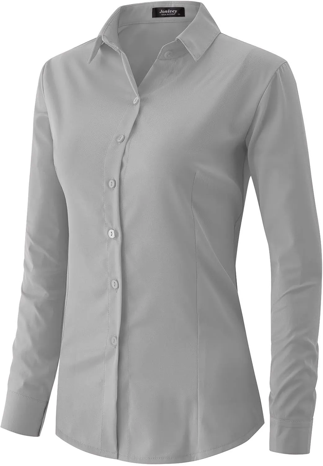 jonivey Womens Long Sleeve Button Down Stretch Dress Shirt Soft Wrinkle Free Work Casual Business Office Blouse