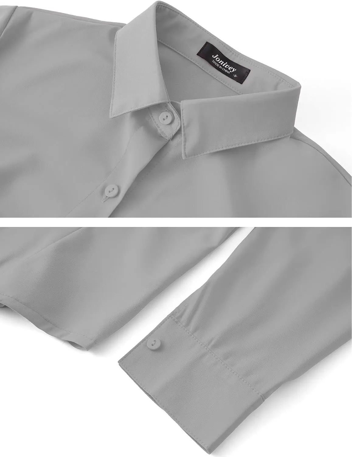 jonivey Womens Long Sleeve Button Down Stretch Dress Shirt Soft Wrinkle Free Work Casual Business Office Blouse