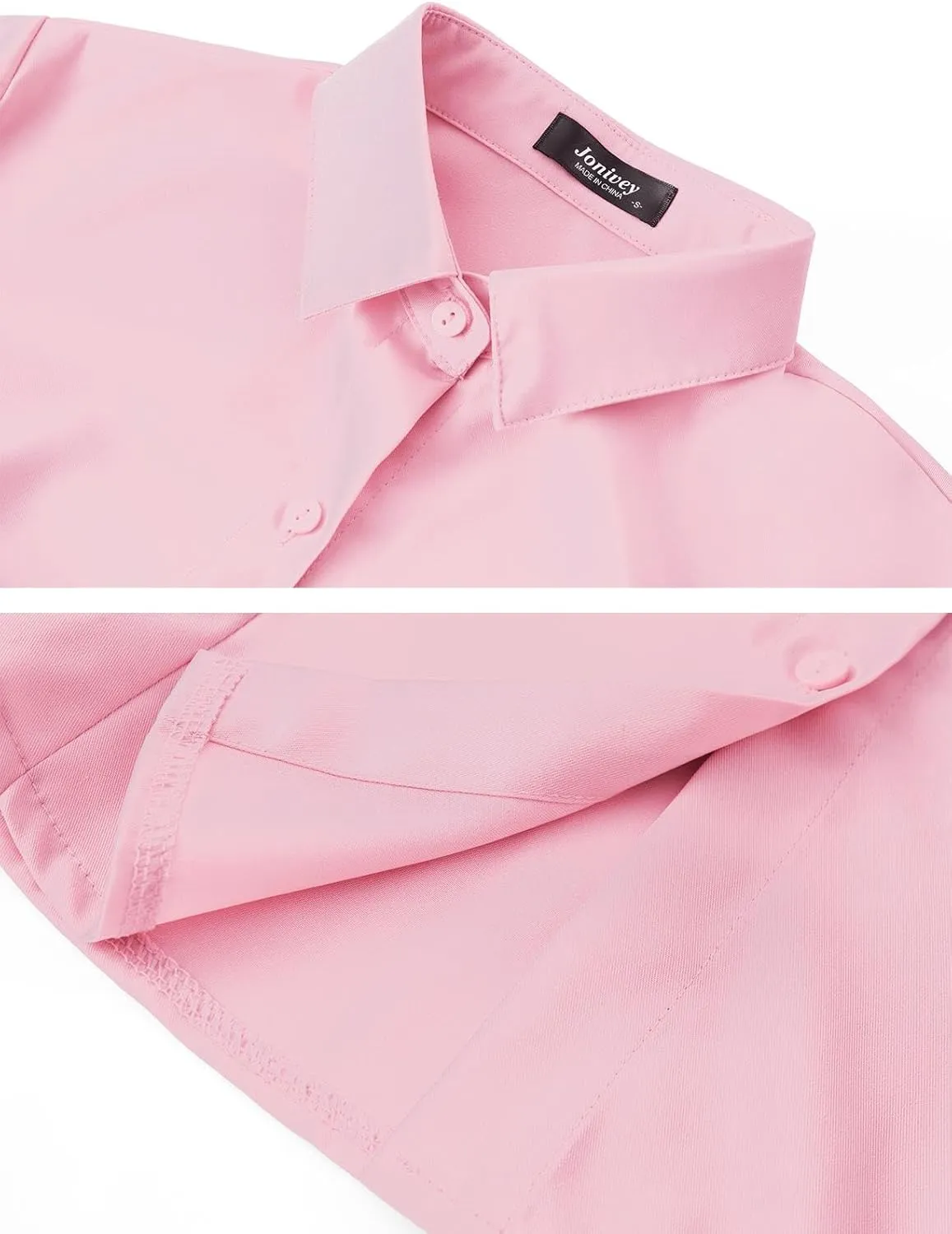 jonivey Womens Long Sleeve Button Down Stretch Dress Shirt Soft Wrinkle Free Work Casual Business Office Blouse