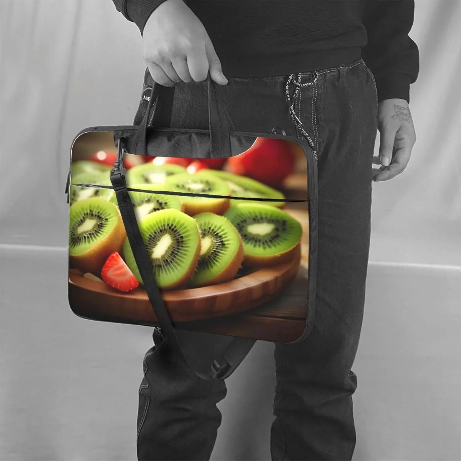Kiwi Watermelon Print Work Casual Office Laptop Shoulder Messenger Bag 13 inch 14 inch 15.6 inch