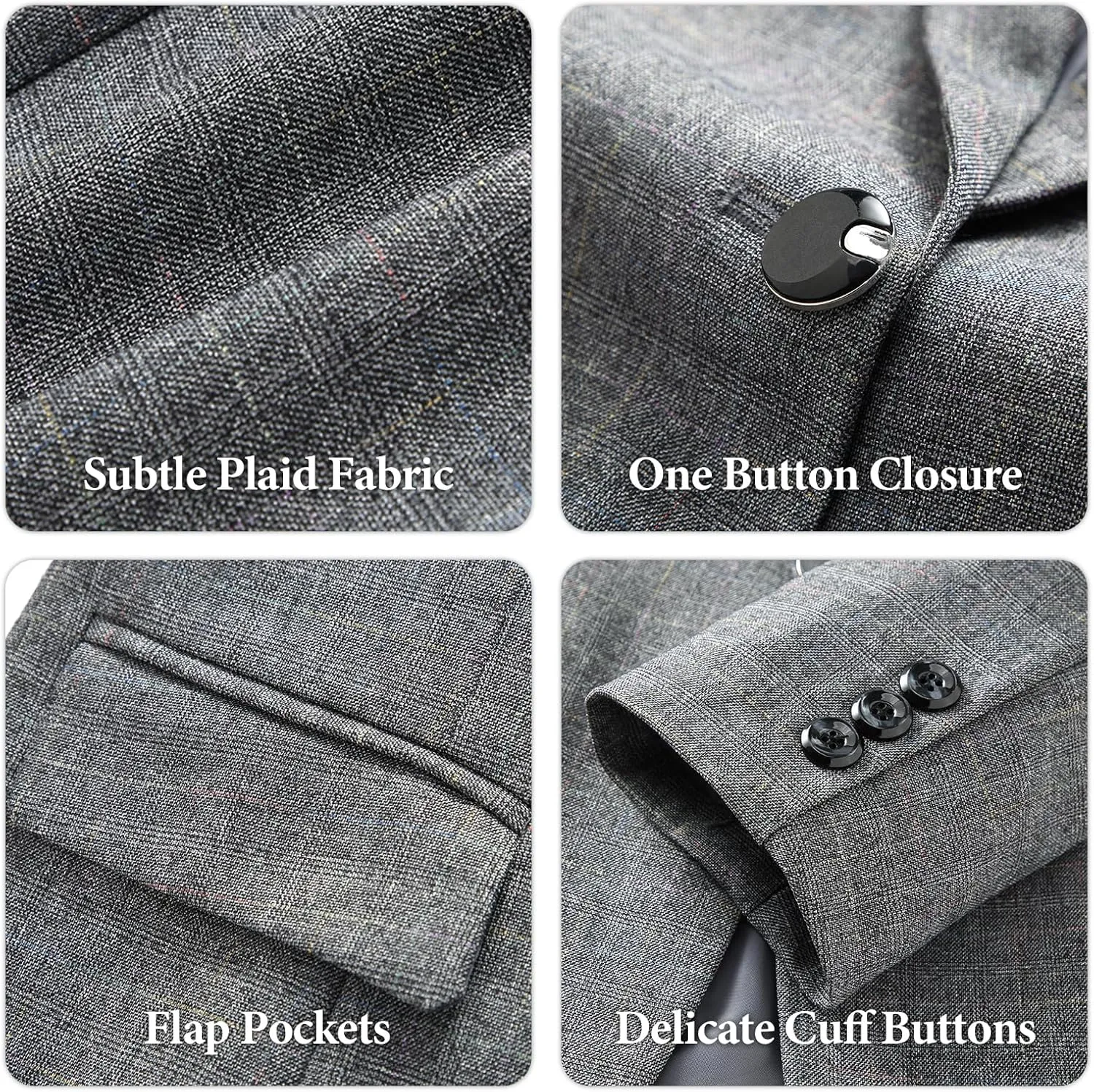 Lamgool Women's Suit Set 2 Piece Business Office Notch Lapel One Button Blazer and Pant Suit for Work