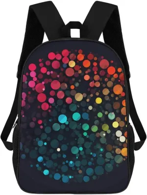 Laptop Backpack for Men 17 Inch A Bunch of Colored Dots Work Casual Backpack Lightweight Travel Shoulder Bag