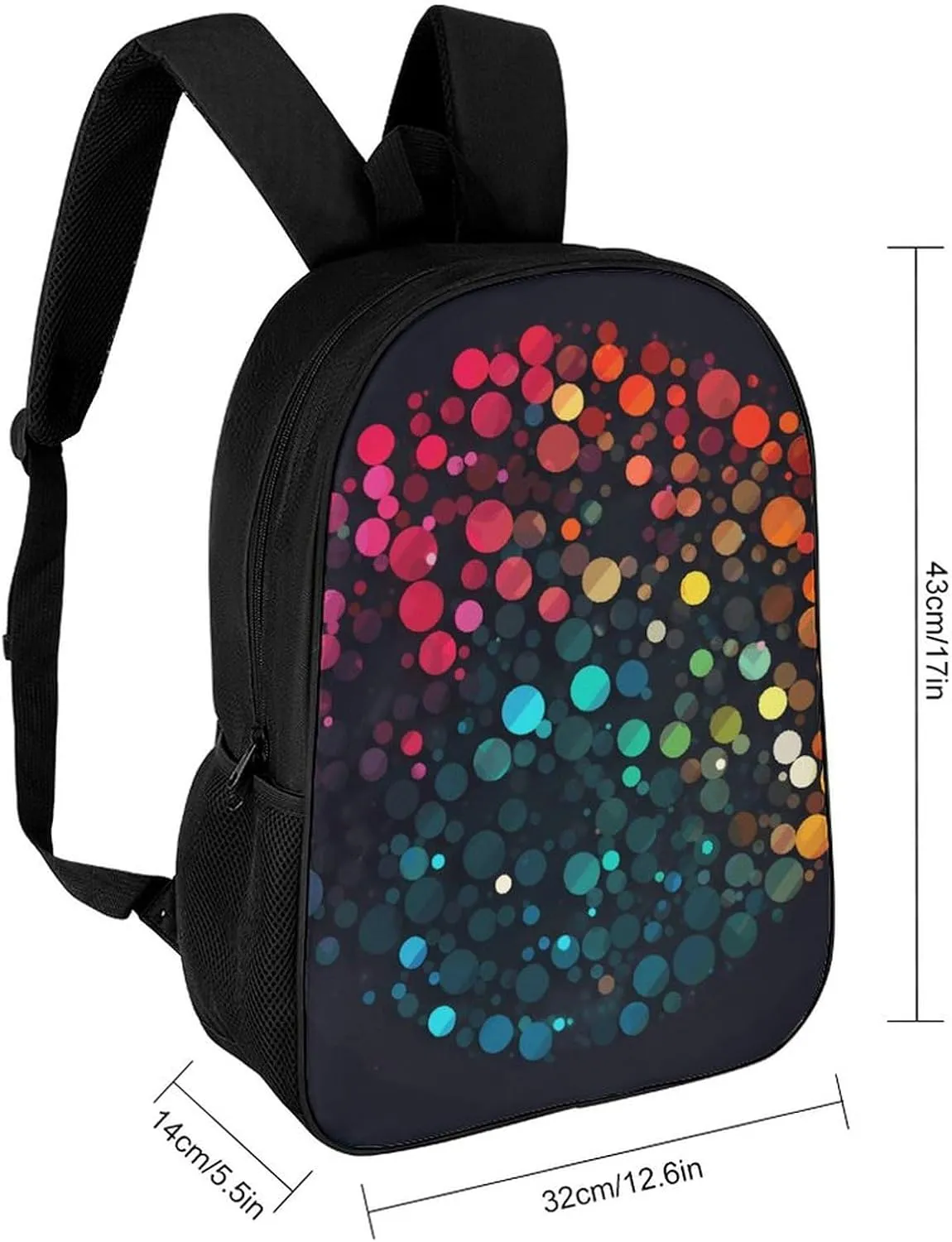 Laptop Backpack for Men 17 Inch A Bunch of Colored Dots Work Casual Backpack Lightweight Travel Shoulder Bag