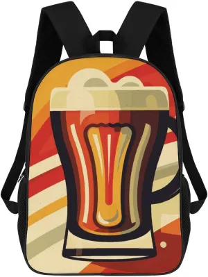 Laptop Backpack for Men 17 Inch A Cup of Beer Work Casual Backpack Lightweight Travel Shoulder Bag