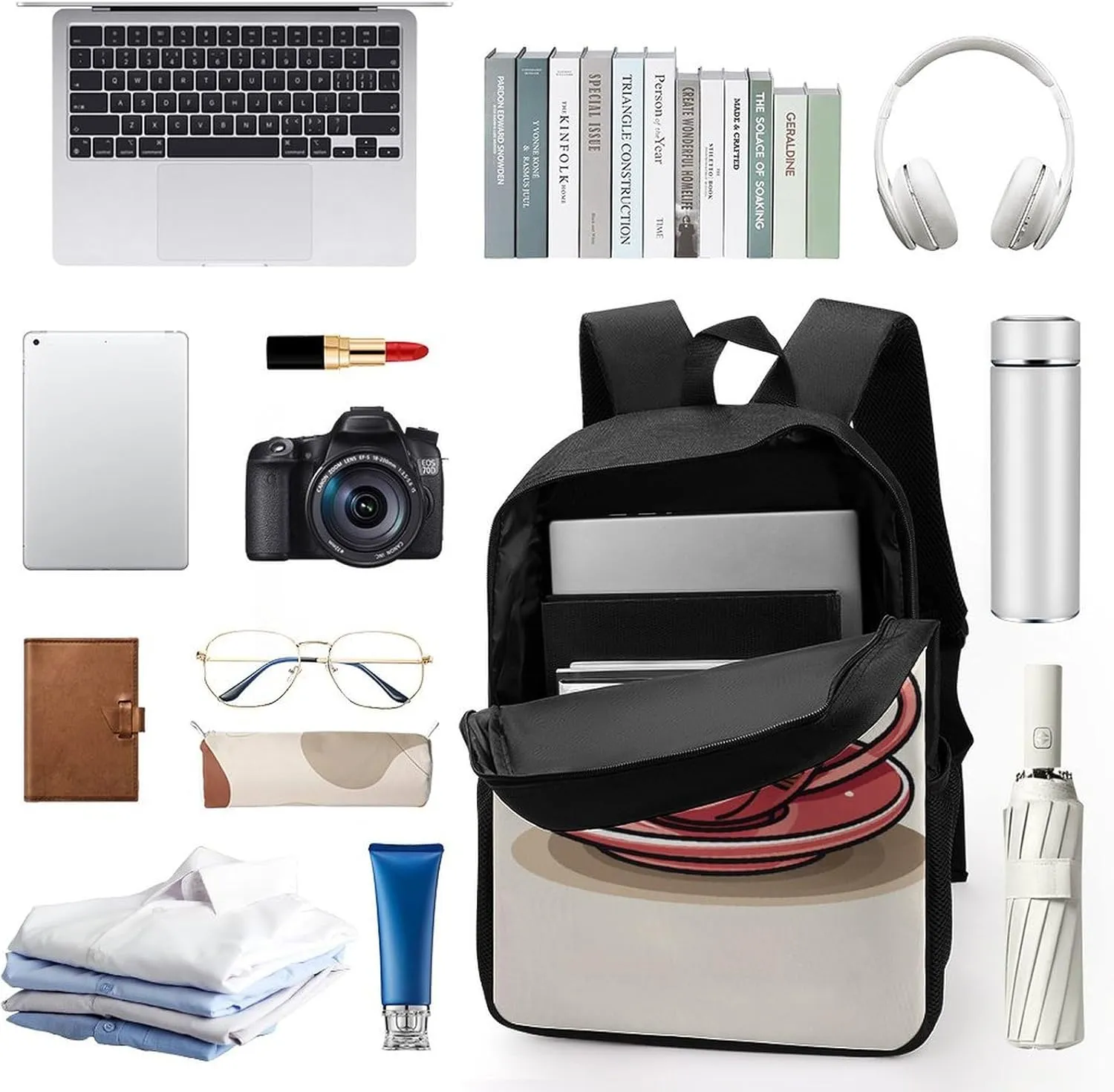 Laptop Backpack for Men 17 Inch A Cup of Coffee Work Casual Backpack Lightweight Travel Shoulder Bag