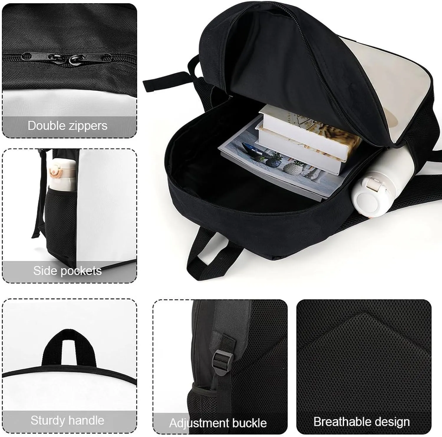 Laptop Backpack for Men 17 Inch A Cup of Coffee Work Casual Backpack Lightweight Travel Shoulder Bag