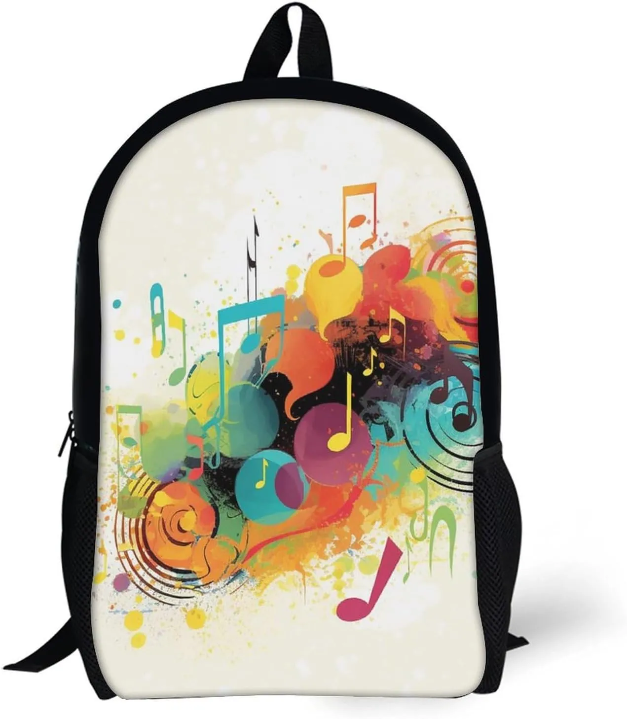Laptop Backpack for Men 17 Inch Abstract Music Themed Work Casual Backpack Lightweight Travel Shoulder Bag