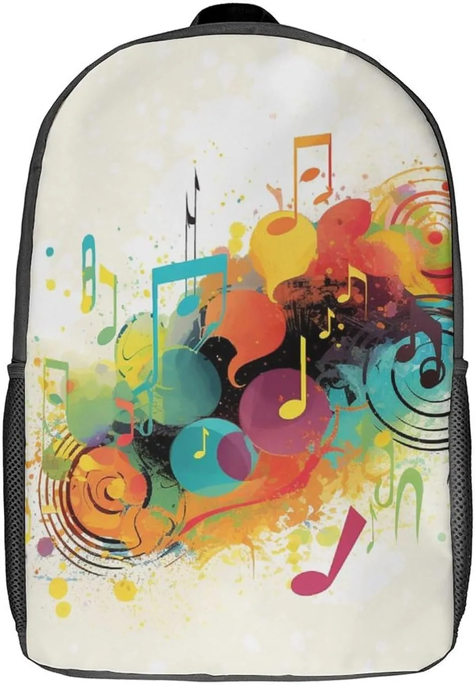 Laptop Backpack for Men 17 Inch Abstract Music Themed Work Casual Backpack Lightweight Travel Shoulder Bag