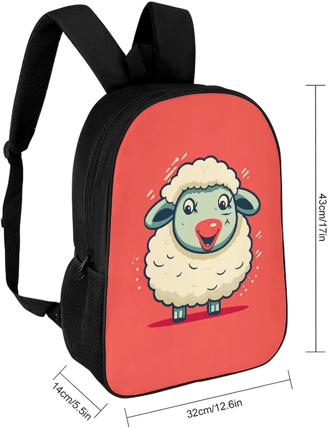 Laptop Backpack for Men 17 Inch Adorable Sheep Work Casual Backpack Lightweight Travel Shoulder Bag