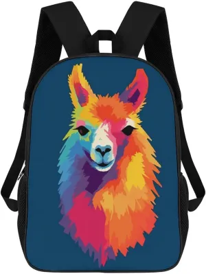Laptop Backpack for Men 17 Inch Alpaca Pattern Work Casual Backpack Lightweight Travel Shoulder Bag