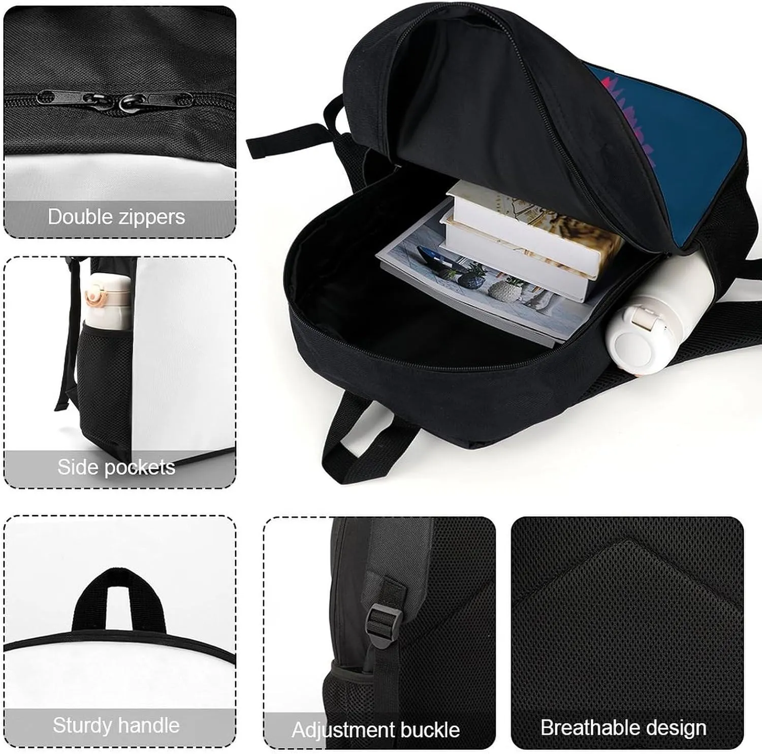 Laptop Backpack for Men 17 Inch Alpaca Pattern Work Casual Backpack Lightweight Travel Shoulder Bag