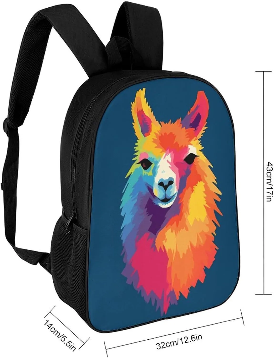 Laptop Backpack for Men 17 Inch Alpaca Pattern Work Casual Backpack Lightweight Travel Shoulder Bag