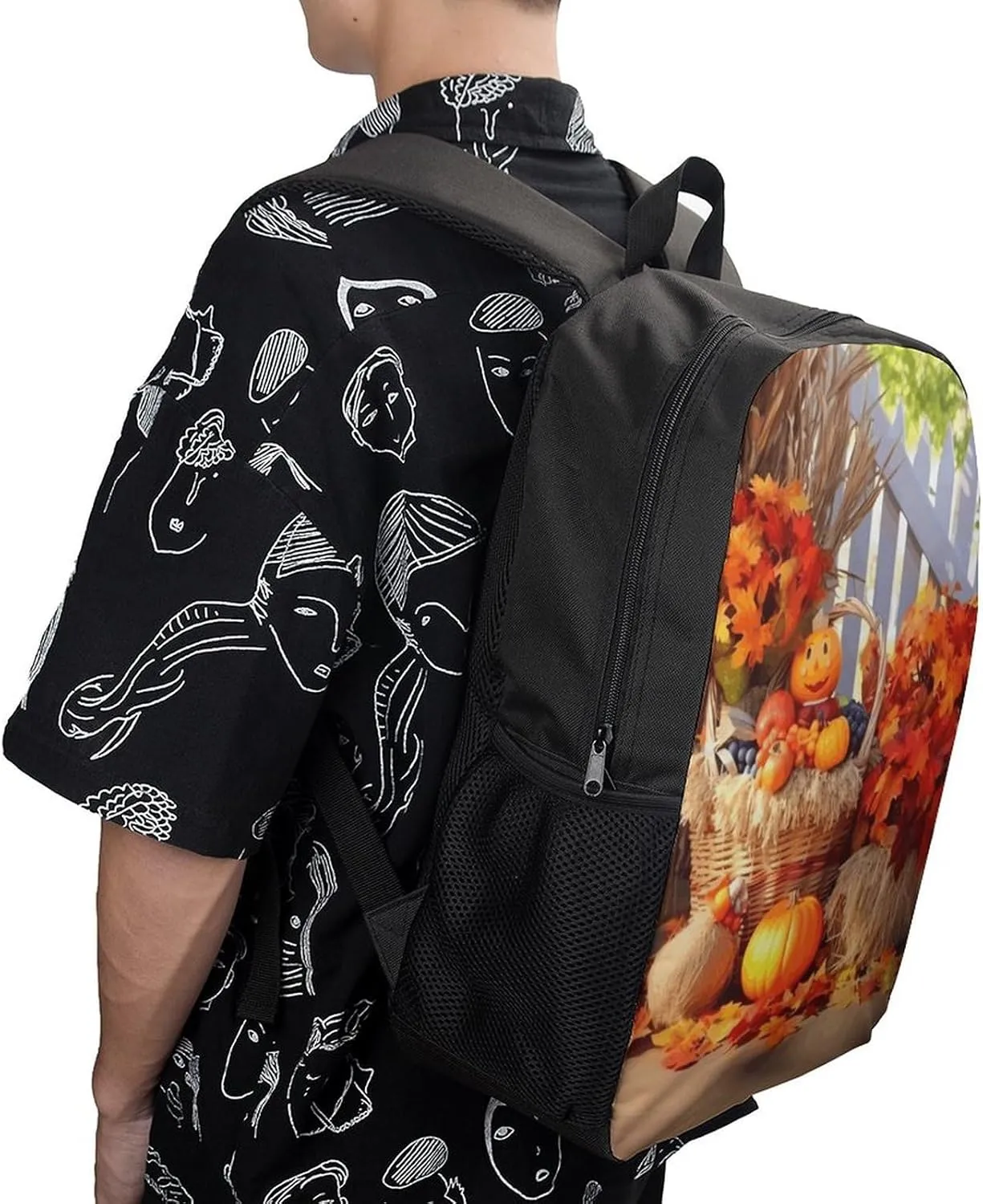 Laptop Backpack for Men 17 Inch Autumn Thanksgiving Work Casual Backpack Lightweight Travel Shoulder Bag