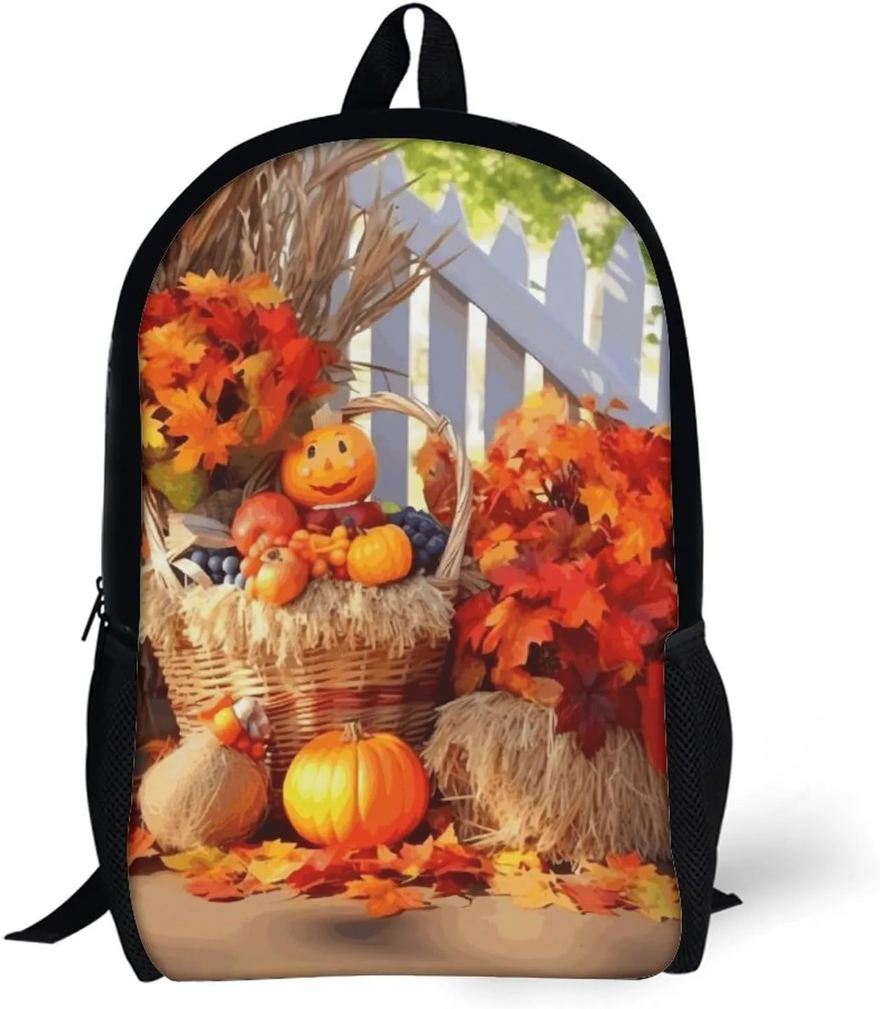 Laptop Backpack for Men 17 Inch Autumn Thanksgiving Work Casual Backpack Lightweight Travel Shoulder Bag