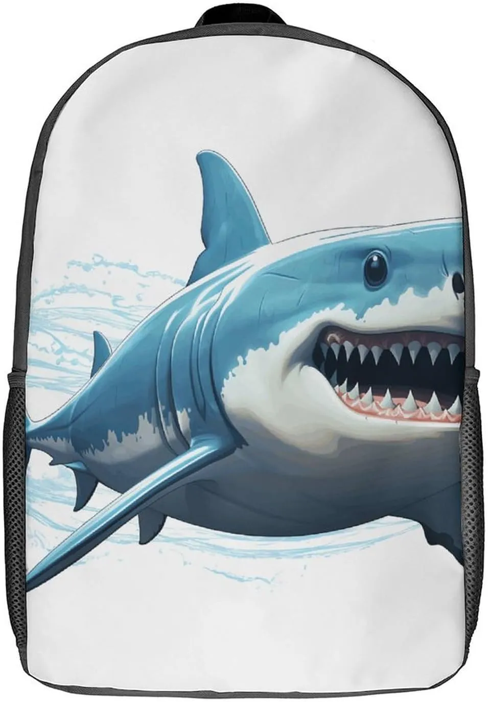 Laptop Backpack for Men 17 Inch Blue Shark Work Casual Backpack Lightweight Travel Shoulder Bag