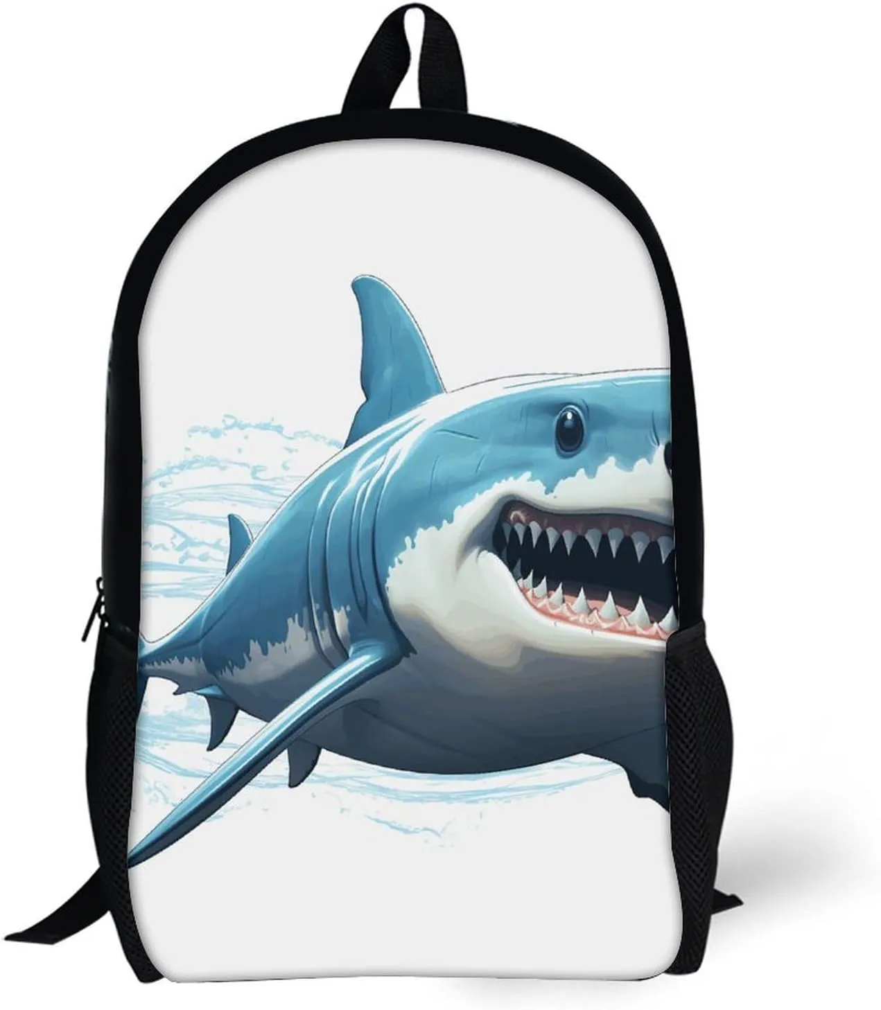 Laptop Backpack for Men 17 Inch Blue Shark Work Casual Backpack Lightweight Travel Shoulder Bag