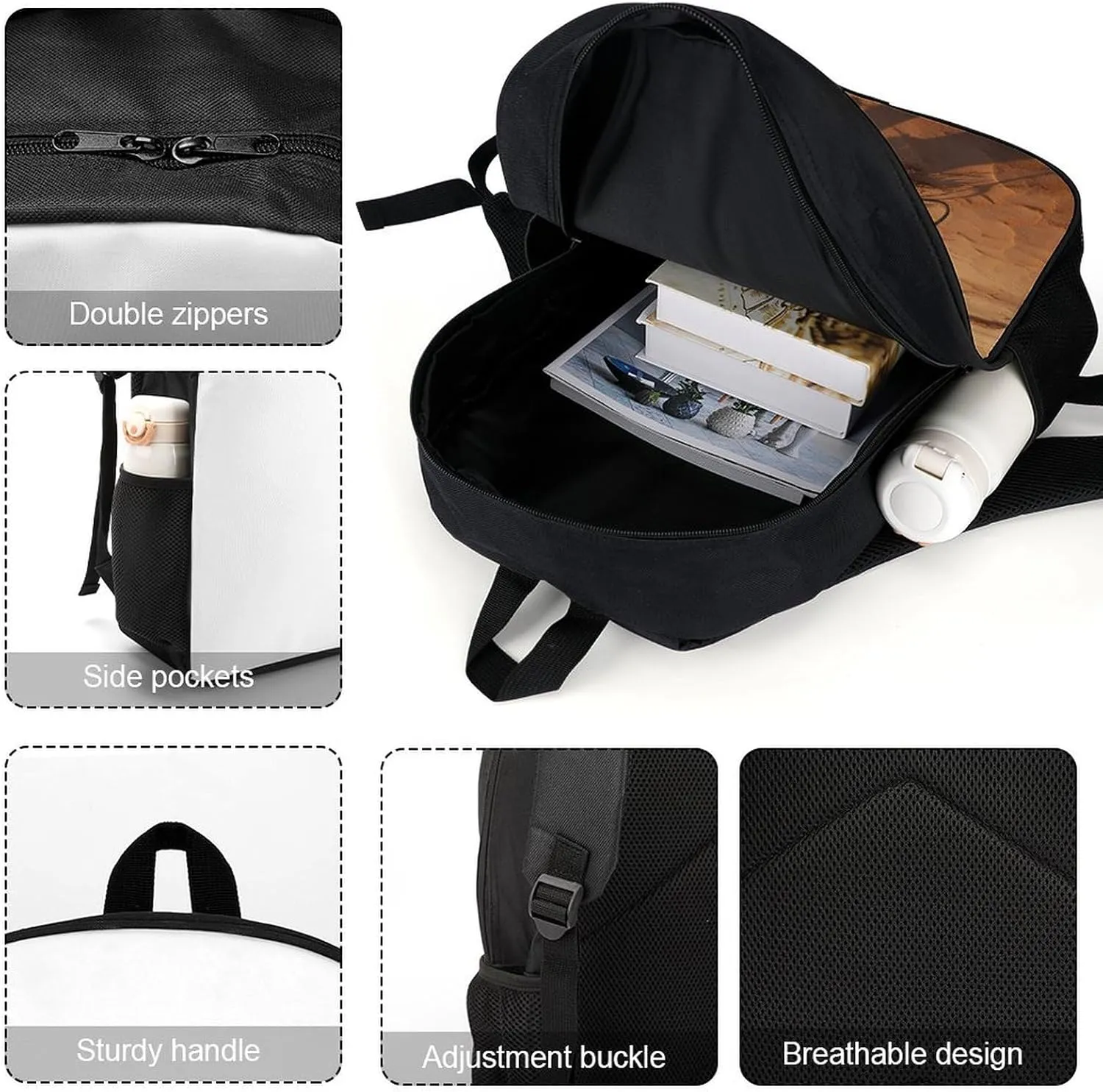 Laptop Backpack for Men 17 Inch Camel Sky Work Casual Backpack Lightweight Travel Shoulder Bag