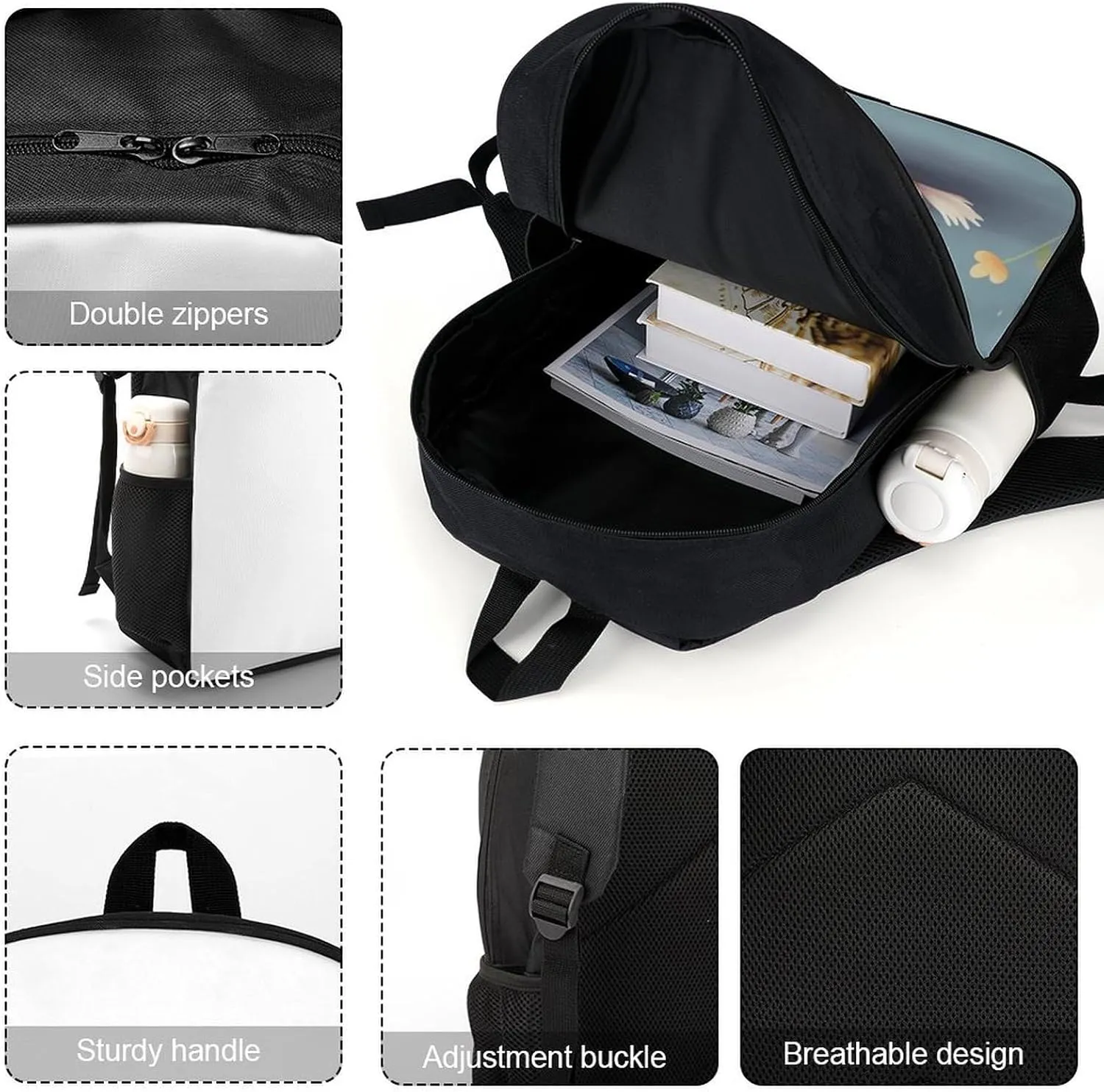 Laptop Backpack for Men 17 Inch Cartoon Cute Bunny Work Casual Backpack Lightweight Travel Shoulder Bag