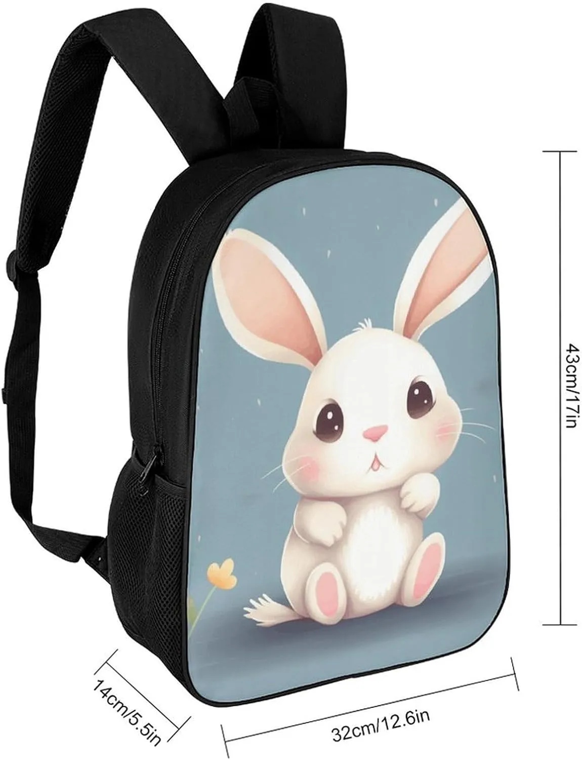 Laptop Backpack for Men 17 Inch Cartoon Cute Bunny Work Casual Backpack Lightweight Travel Shoulder Bag