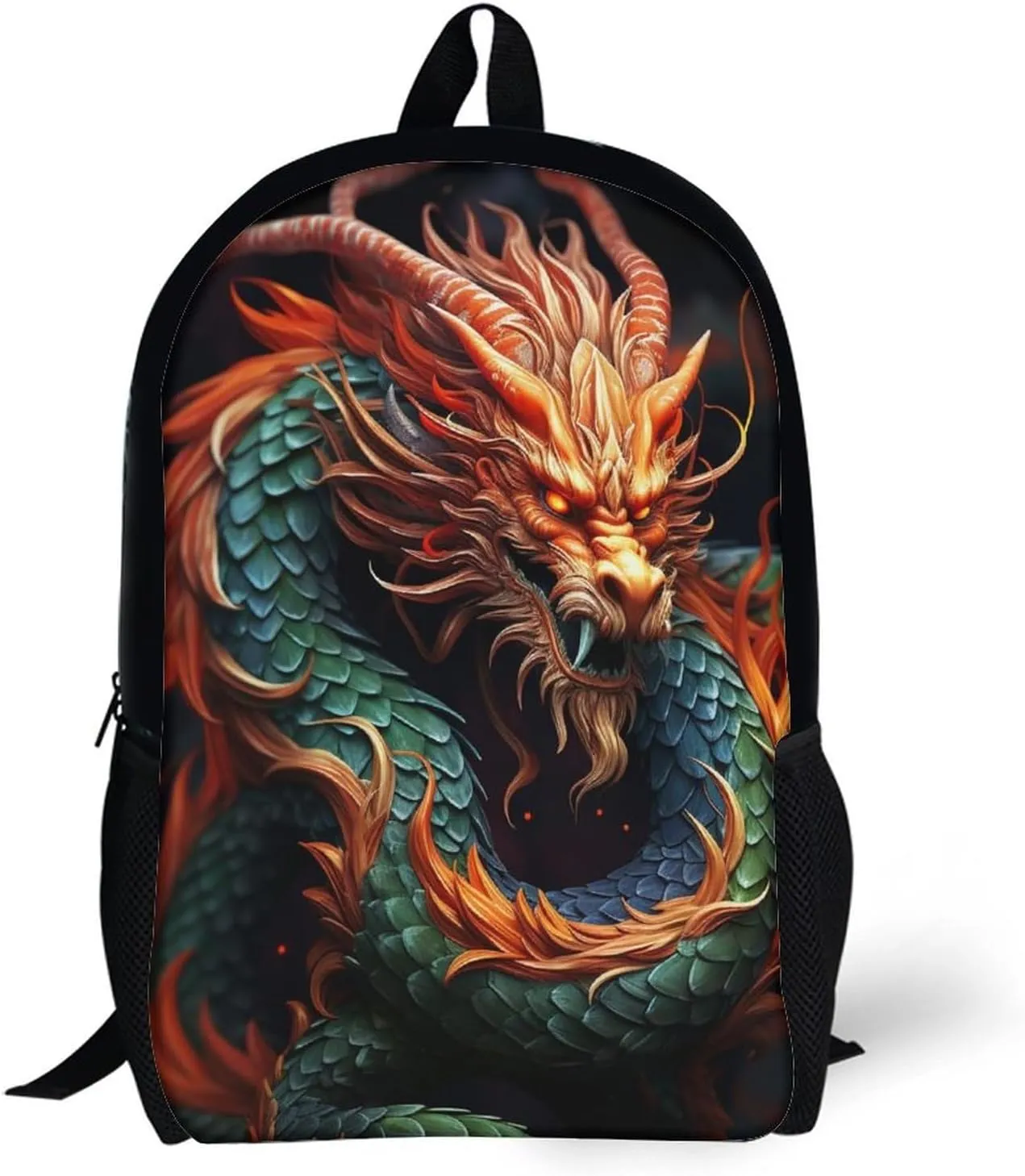Laptop Backpack for Men 17 Inch Chinese Dragon Work Casual Backpack Lightweight Travel Shoulder Bag