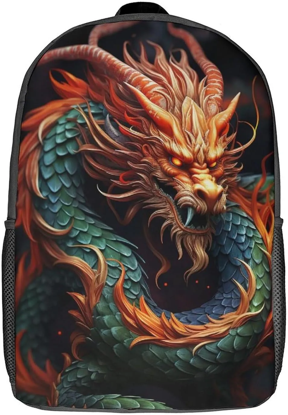 Laptop Backpack for Men 17 Inch Chinese Dragon Work Casual Backpack Lightweight Travel Shoulder Bag