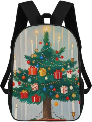 Laptop Backpack for Men 17 Inch Christmas Decorations Work Casual Backpack Lightweight Travel Shoulder Bag