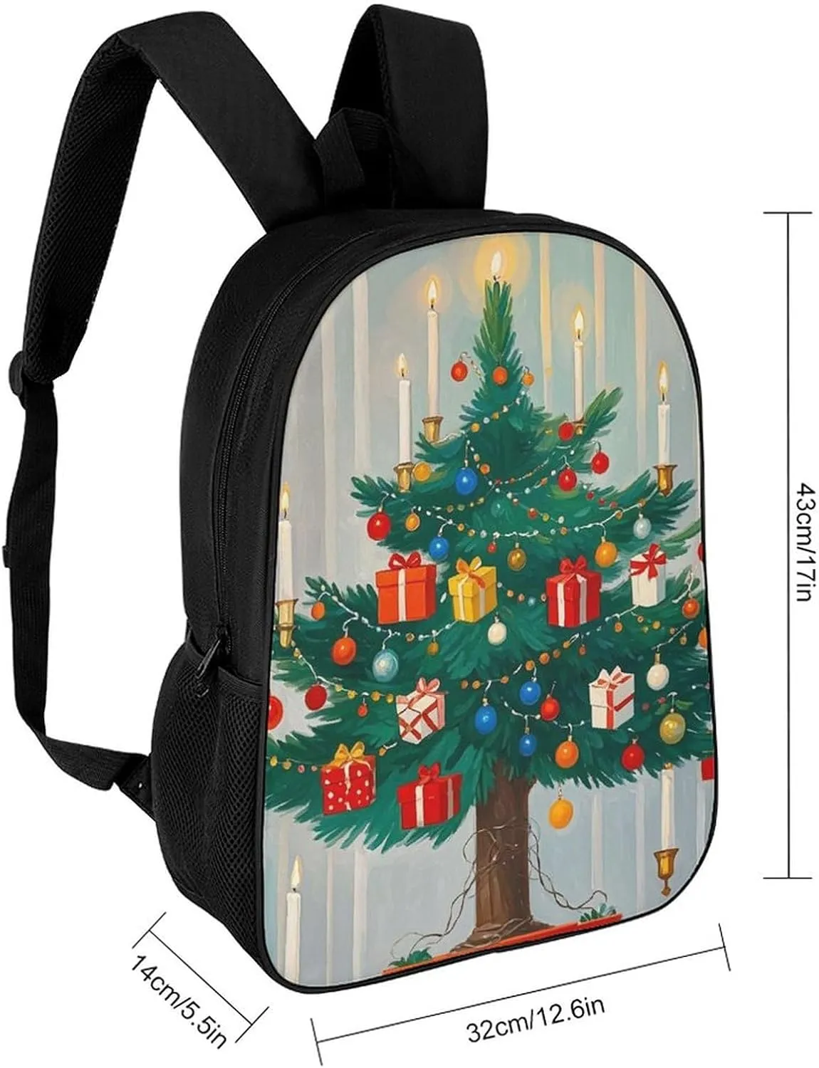 Laptop Backpack for Men 17 Inch Christmas Decorations Work Casual Backpack Lightweight Travel Shoulder Bag