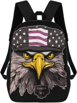 Laptop Backpack for Men 17 Inch Cool Eagle Work Casual Backpack Lightweight Travel Shoulder Bag