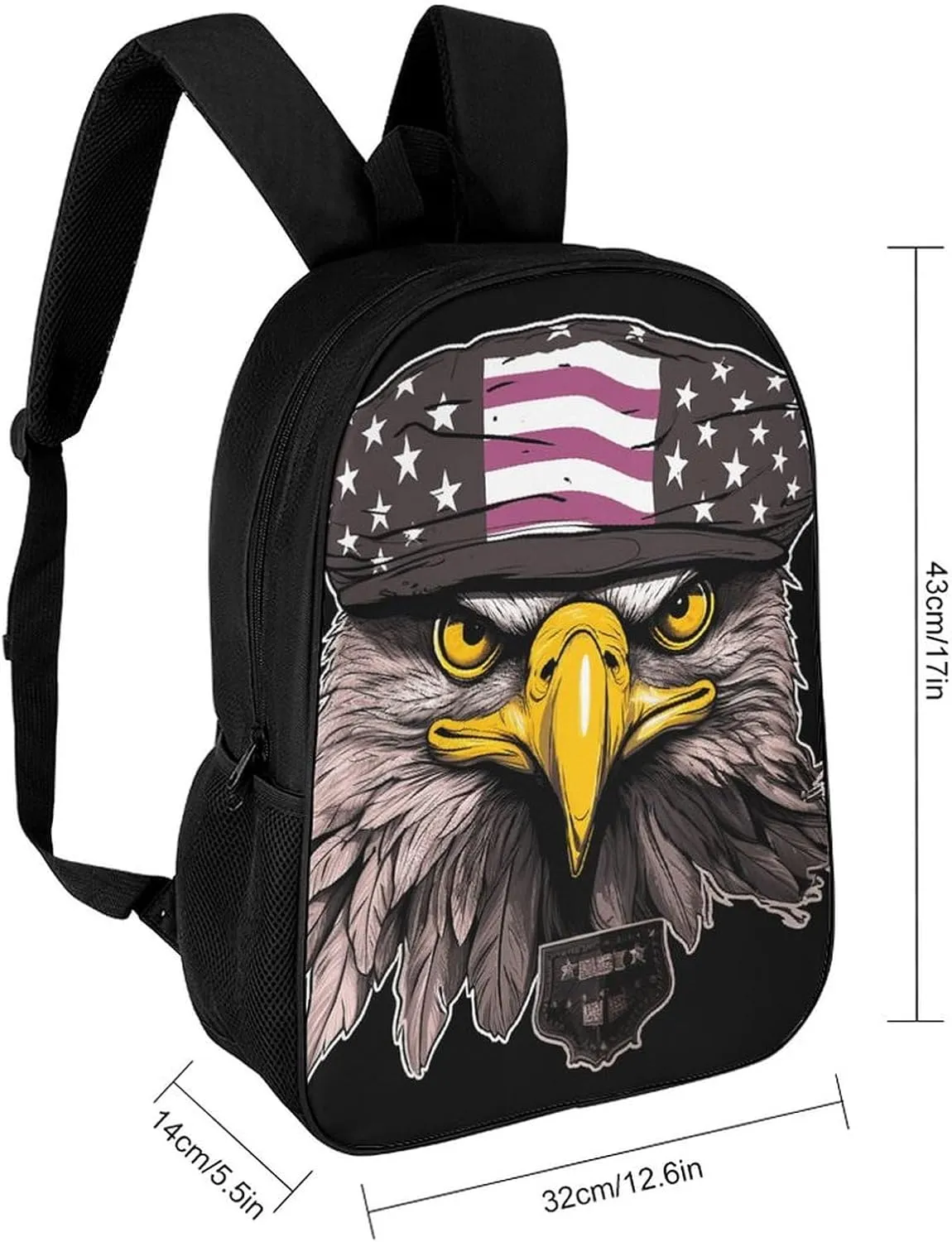 Laptop Backpack for Men 17 Inch Cool Eagle Work Casual Backpack Lightweight Travel Shoulder Bag