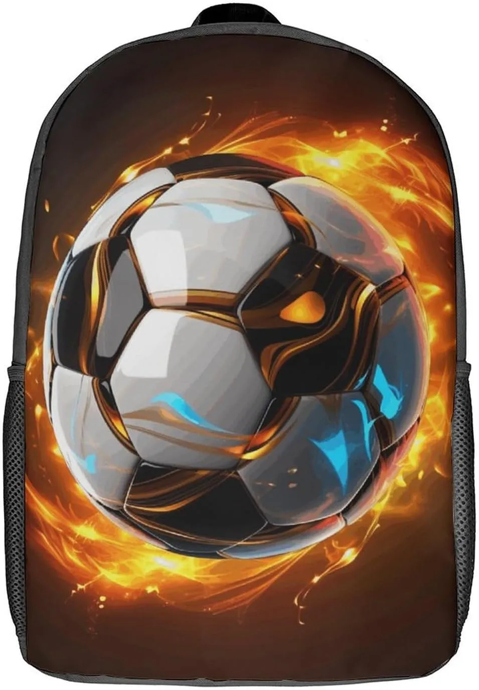 Laptop Backpack for Men 17 Inch Cool Soccer Ball Work Casual Backpack Lightweight Travel Shoulder Bag