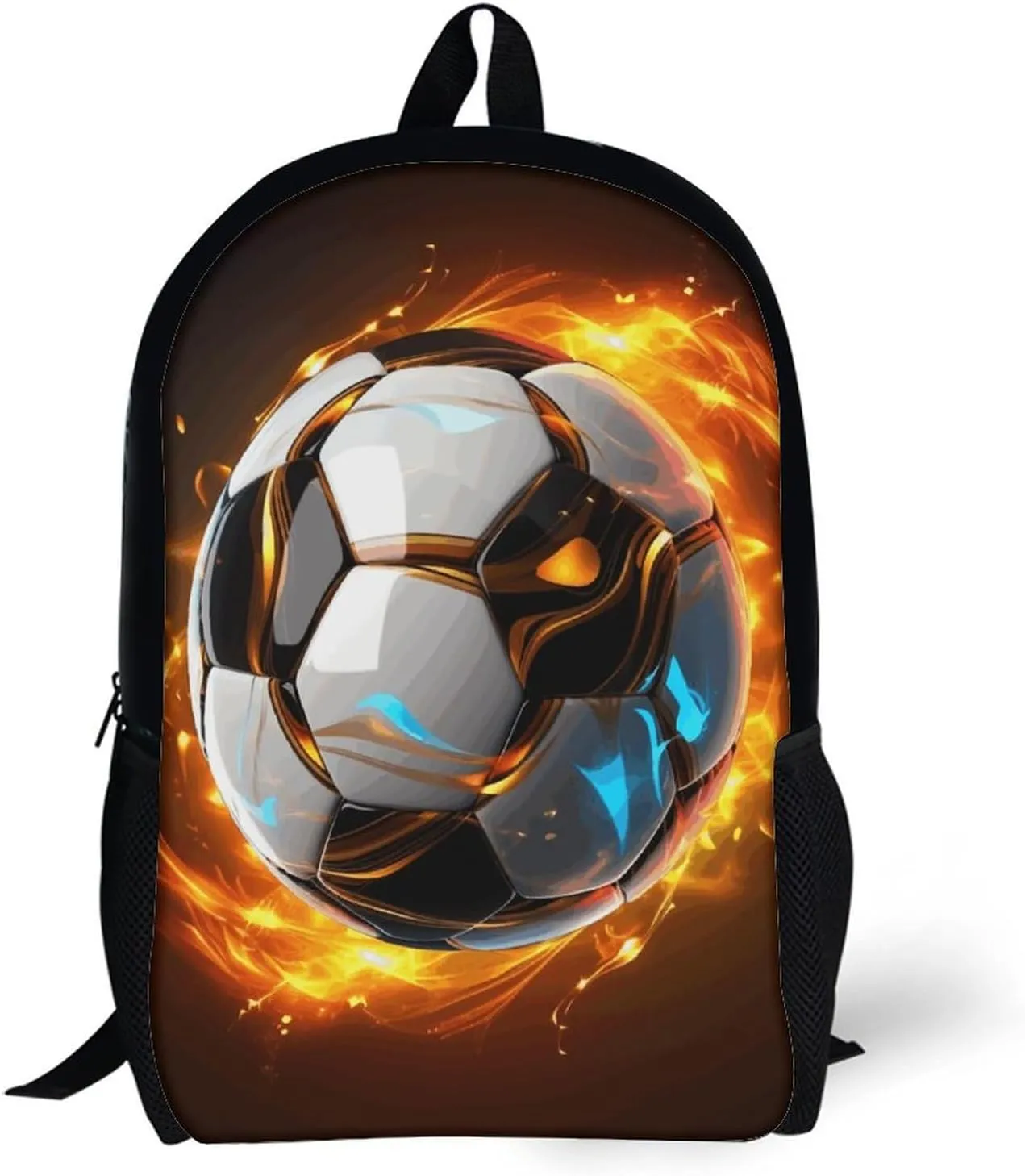 Laptop Backpack for Men 17 Inch Cool Soccer Ball Work Casual Backpack Lightweight Travel Shoulder Bag