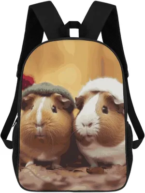 Laptop Backpack for Men 17 Inch Cute Guinea Pigs Work Casual Backpack Lightweight Travel Shoulder Bag