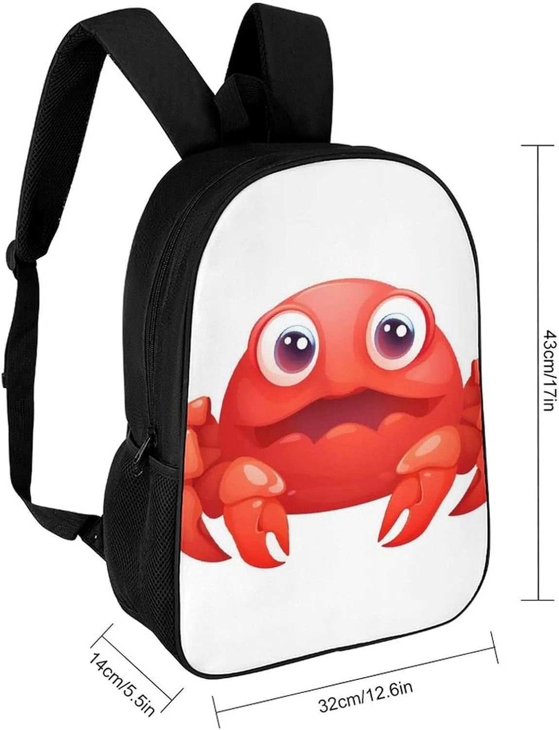 Laptop Backpack for Men 17 Inch Cute Red Crab Work Casual Backpack Lightweight Travel Shoulder Bag