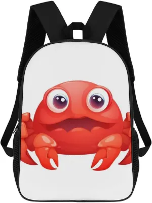 Laptop Backpack for Men 17 Inch Cute Red Crab Work Casual Backpack Lightweight Travel Shoulder Bag