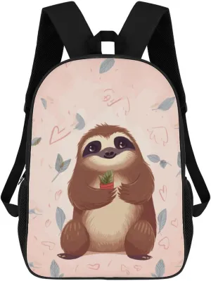 Laptop Backpack for Men 17 Inch Cute Sloth Work Casual Backpack Lightweight Travel Shoulder Bag