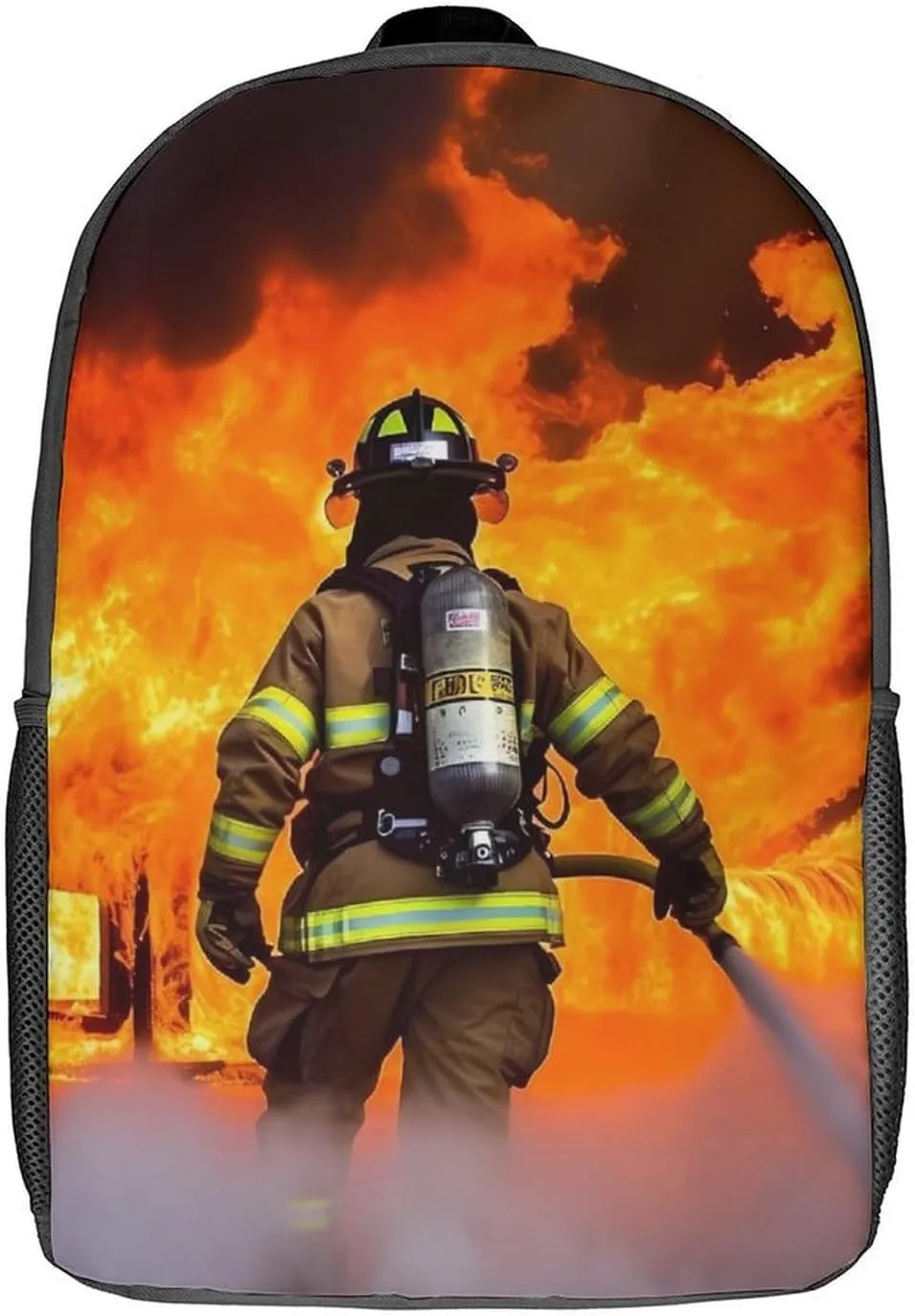 Laptop Backpack for Men 17 Inch Firefighter Fireman Flame Work Casual Backpack Lightweight Travel Shoulder Bag