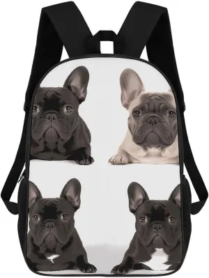 Laptop Backpack for Men 17 Inch French Bulldog Work Casual Backpack Lightweight Travel Shoulder Bag