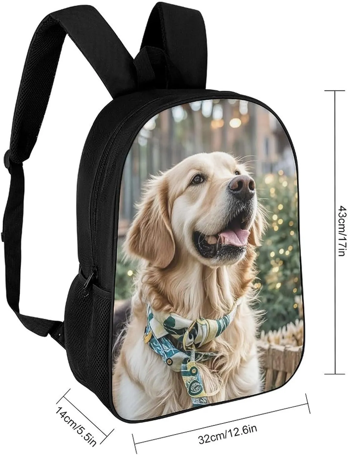 Laptop Backpack for Men 17 Inch Golden Retriever Dog Work Casual Backpack Lightweight Travel Shoulder Bag