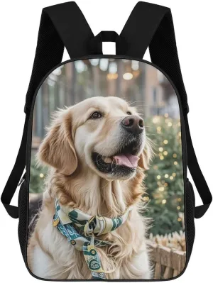 Laptop Backpack for Men 17 Inch Golden Retriever Dog Work Casual Backpack Lightweight Travel Shoulder Bag