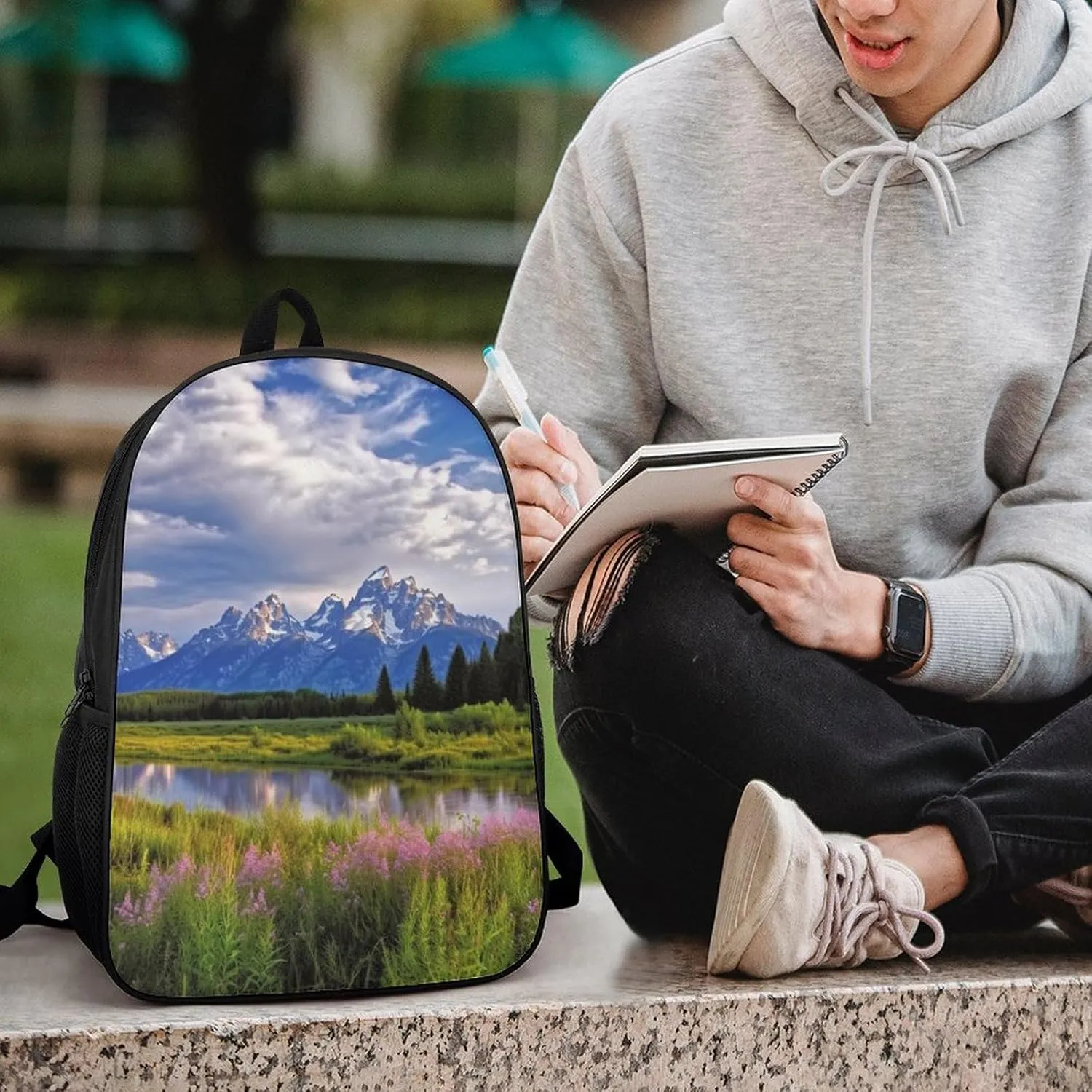 Laptop Backpack for Men 17 Inch Grand Teton National Park Work Casual Backpack Lightweight Travel Shoulder Bag