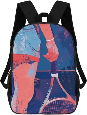 Laptop Backpack for Men 17 Inch Holding A Tennis Racket Work Casual Backpack Lightweight Travel Shoulder Bag